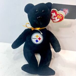 Ty Beanie Baby PITTSBURGH STEELERS NFL Bear 8.5" Plush Stuffed Toy New With Tag